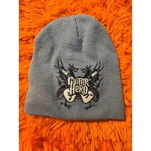 Guitar Hero Activision Promo Beanie Hat Blue Embroidered Dragon Y2K Video Game